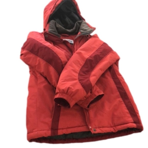 RED Women's Columbia Hooded Winter Ski Jacket  Size S/M Waterproof - Picture 5 of 14